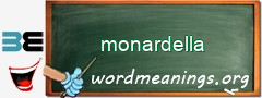 WordMeaning blackboard for monardella